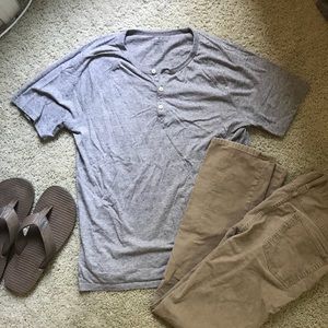 American Eagle Classic Fit Button-Down T-Shirt